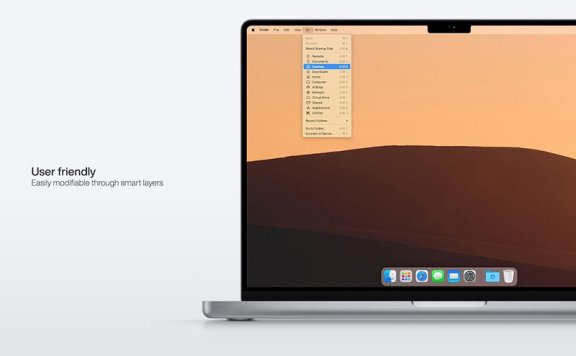 Macbook Pro M1 2021苹果笔记本电脑样机PSD