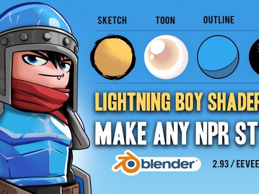 Blender二维卡通材质插件 Lightning Boy Shader v2.1.1 For Blender 2.93